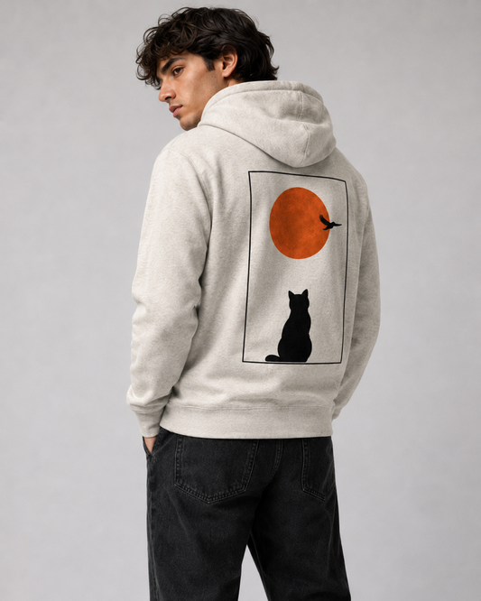 Color: Oatmeal Heather | Last Light hoodie Model 1
