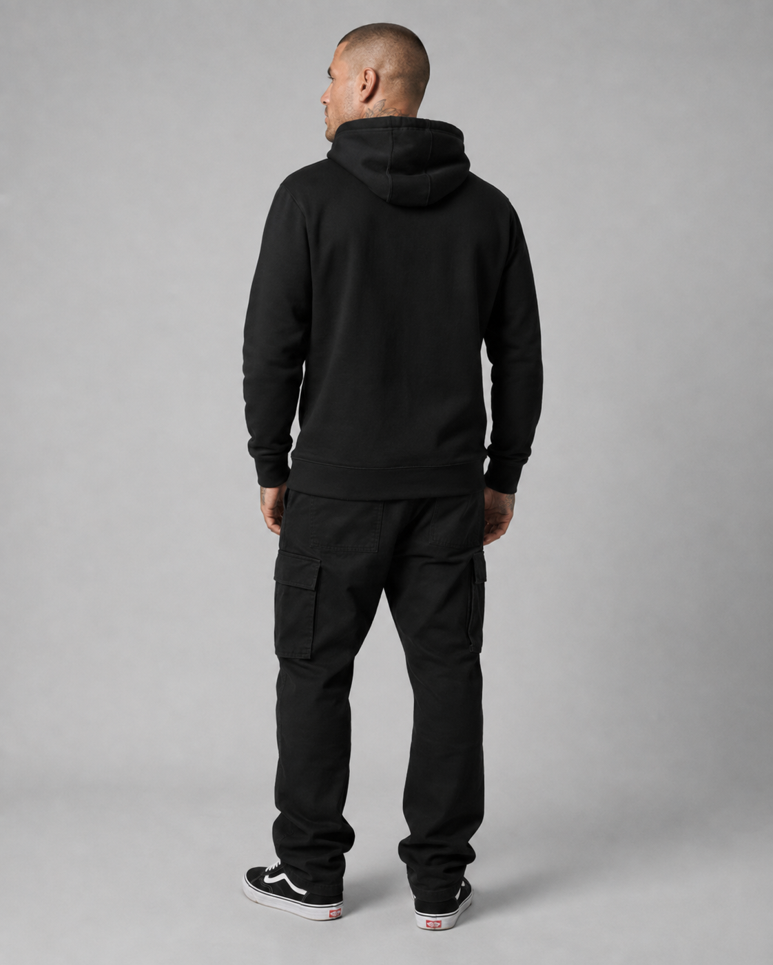 Color: Black | Eye Contact hoodie front Model 3