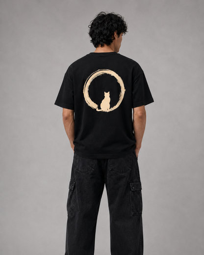 Color: Black | Quiet Orbit tee back Model 3