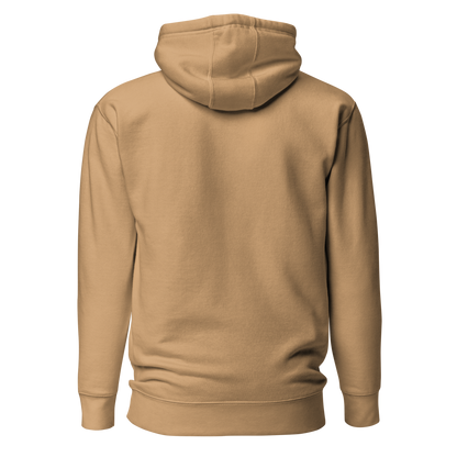 Color: Khaki | Open Horizon hoodie back view