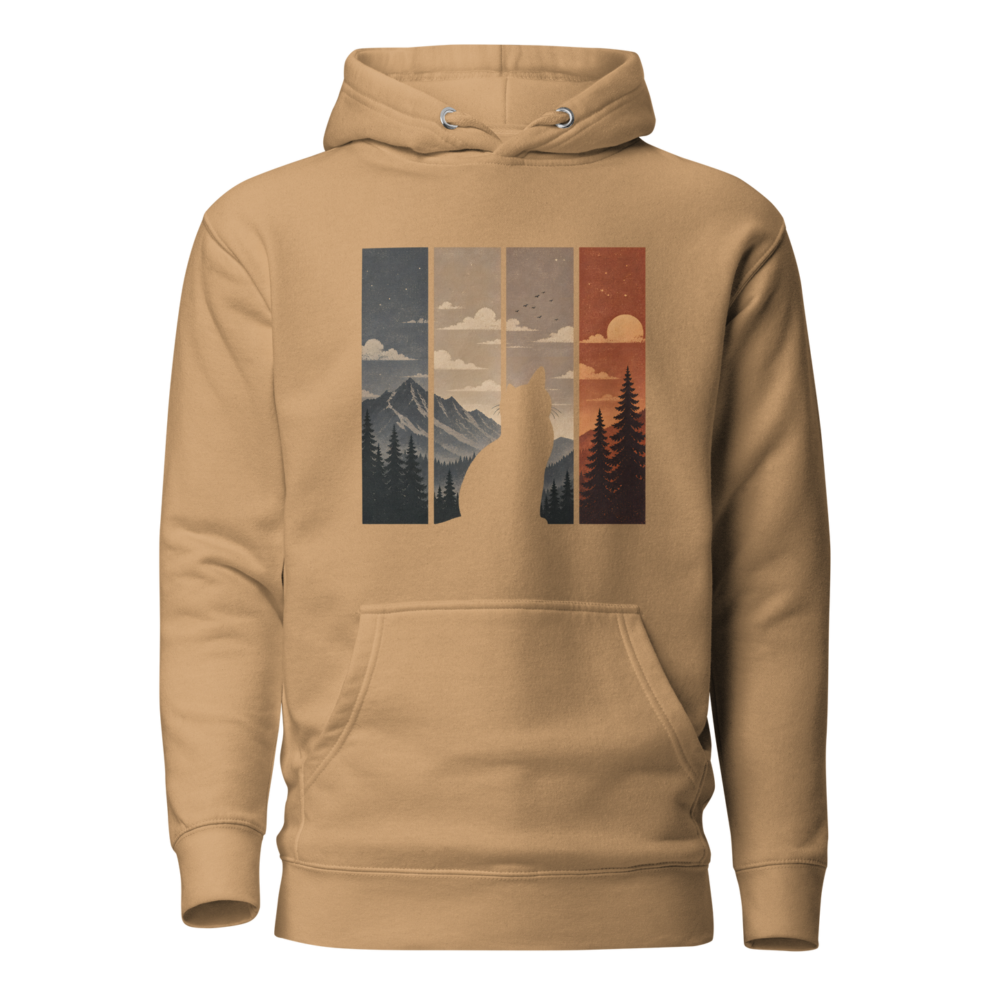 Color: Khaki | Open Horizon hoodie front artwork