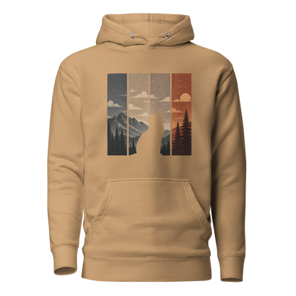 Color: Khaki | Open Horizon hoodie front artwork