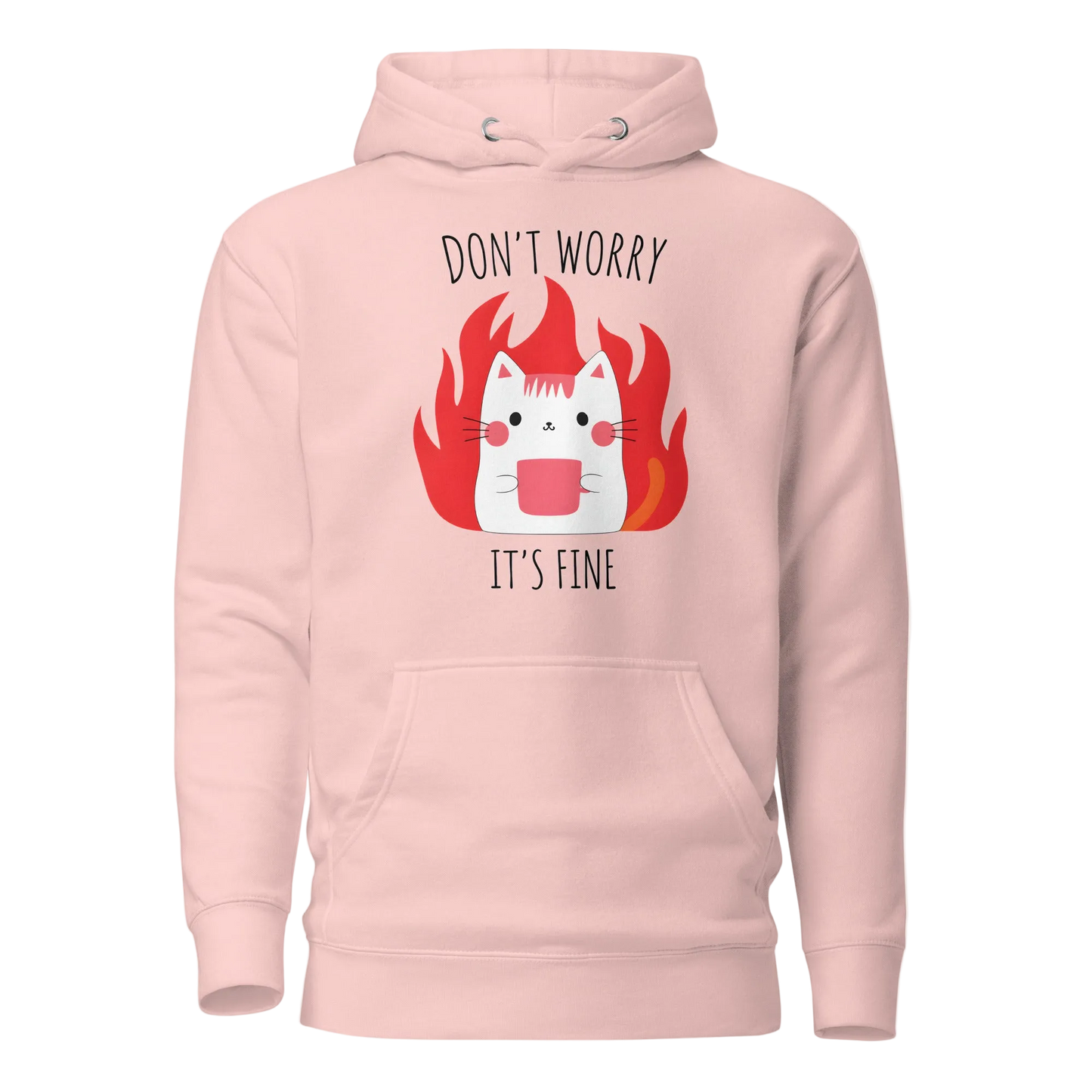 Don’t Worry, It’s Fine Cat Hoodie – Unisex