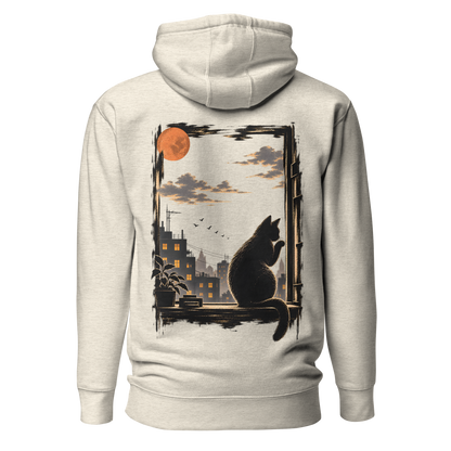 Color: Oatmeal Heather | Evening Watch hoodie back artwork