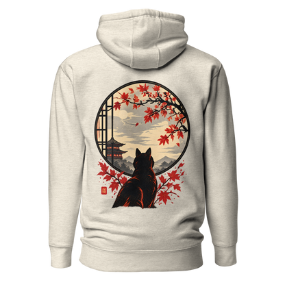 Color: Oatmeal Heather | Autumn Window hoodie back artwork