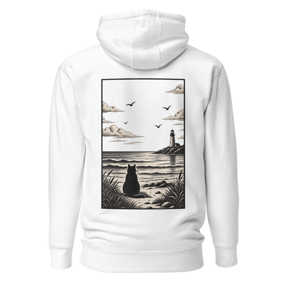 Color: White | Distant Shore hoodie back artwork