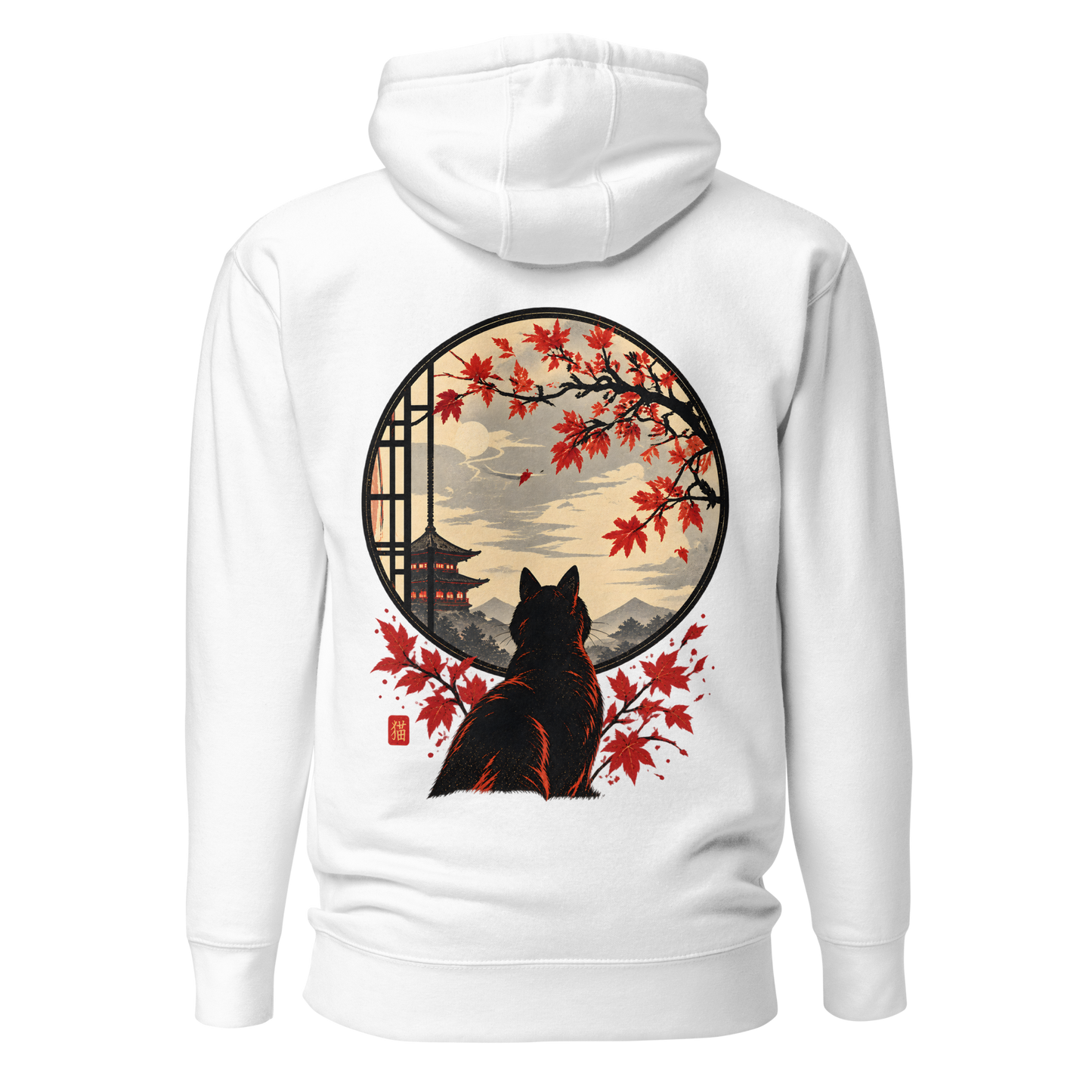 Color: White | Autumn Window hoodie back artwork