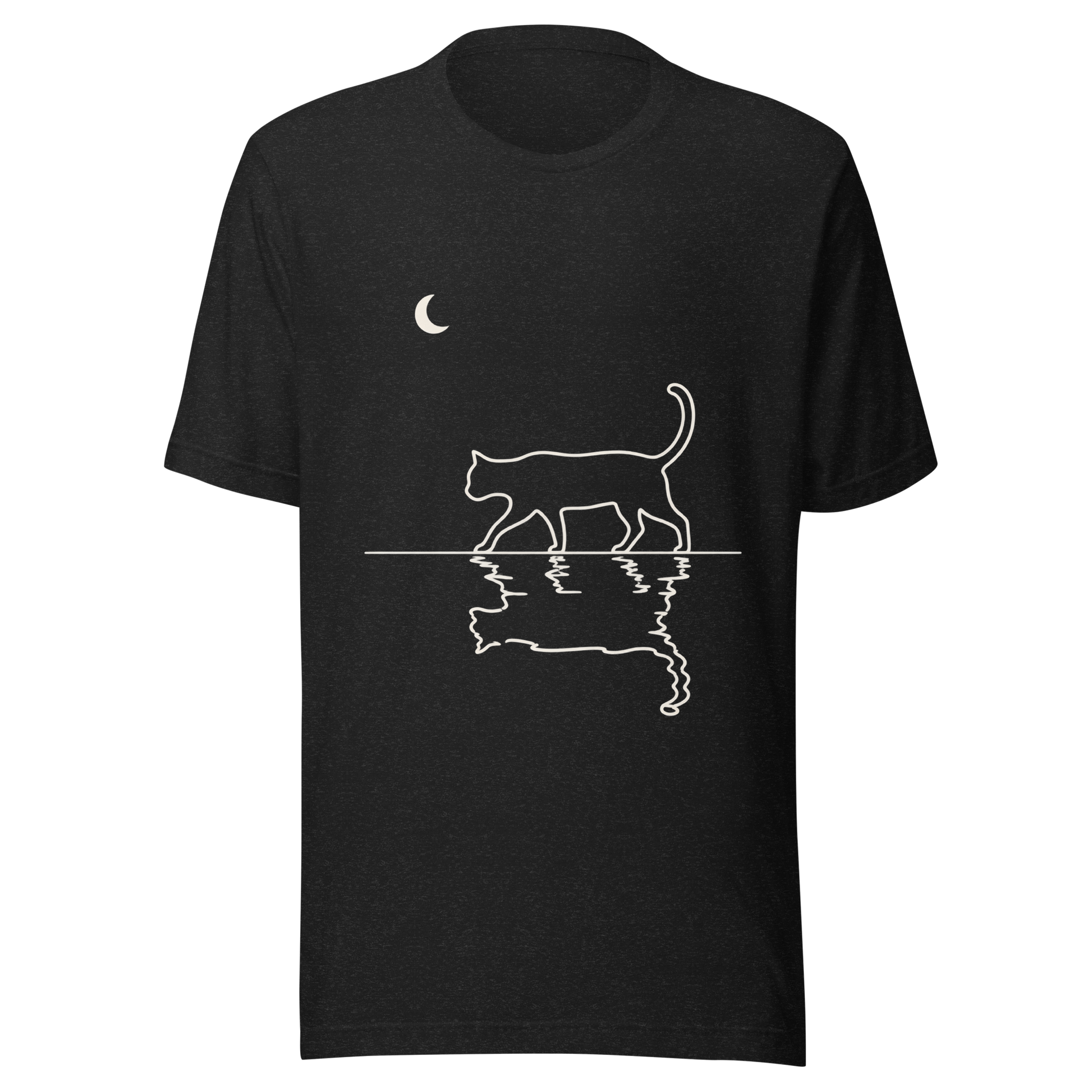 Color: Black Heather | Moonlit Reflection tee front artwork